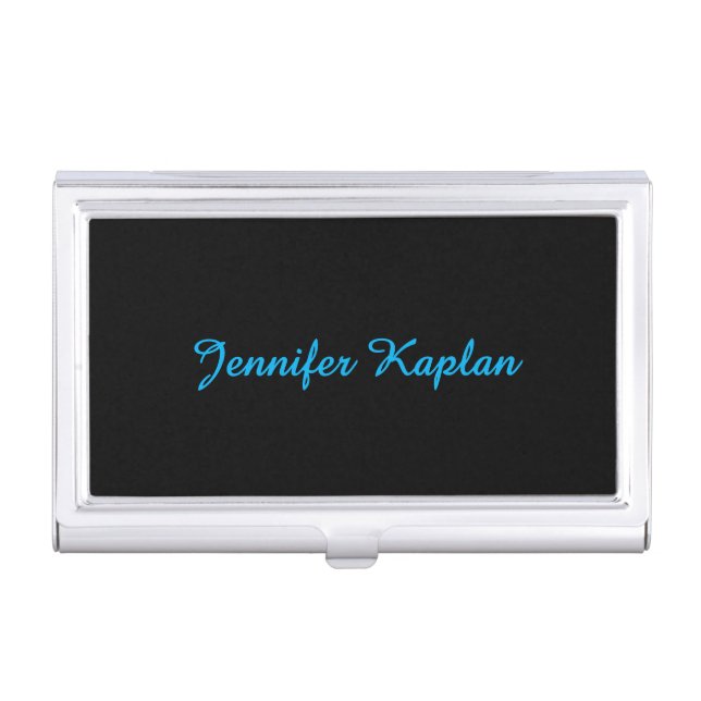 Classical Handwriting Minimalist Professional Business Card Case (Front)