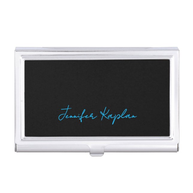 Classical Handwriting Minimalist Professional Business Card Case (Front)