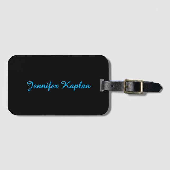 Classical Handwriting Minimalist Professional Luggage Tag (Front Horizontal)