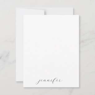 Classical Handwriting Minimalist Professional Note Card