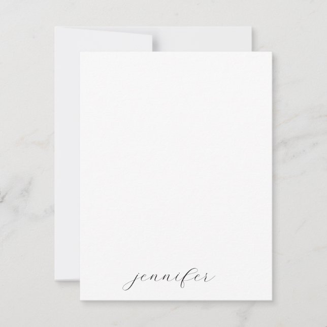 Classical Handwriting Minimalist Professional Note Card (Front)