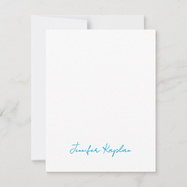 Classical Handwriting Minimalist Professional Note Card (Front)
