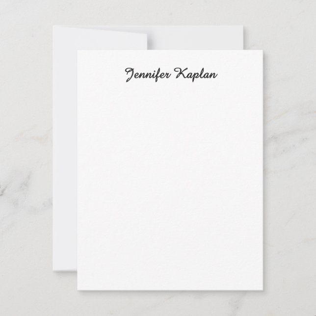 Classical Handwriting Minimalist Professional Note Card (Front)