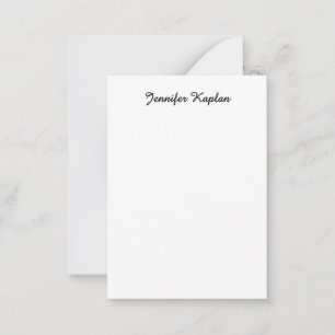 Classical Handwriting Minimalist Professional Note Card