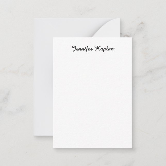 Classical Handwriting Minimalist Professional Note Card (Front)