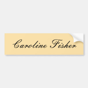 Classical Handwriting Plain Simple Beige Bumper Sticker