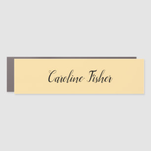 Classical Handwriting Plain Simple Beige Car Magnet