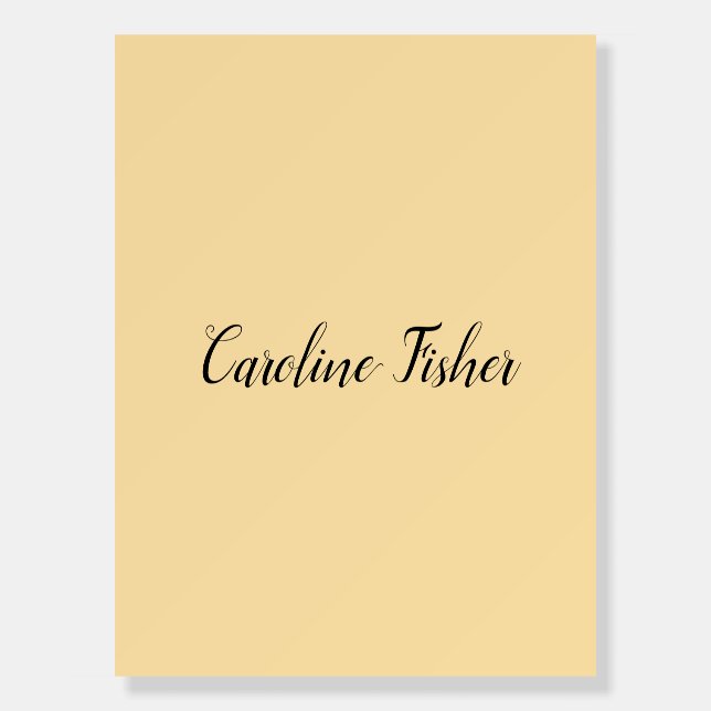 Classical Handwriting Plain Simple Beige Foam Board (Front)