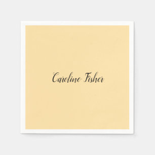 Classical Handwriting Plain Simple Beige Napkins
