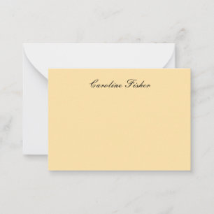 Classical Handwriting Plain Simple Beige Note Card