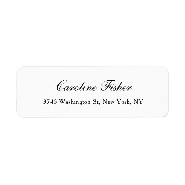 Classical Handwriting Plain Simple White Label (Front)