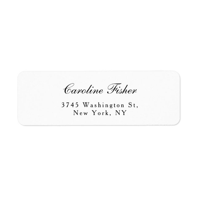 Classical Handwriting Plain Simple White Label (Front)