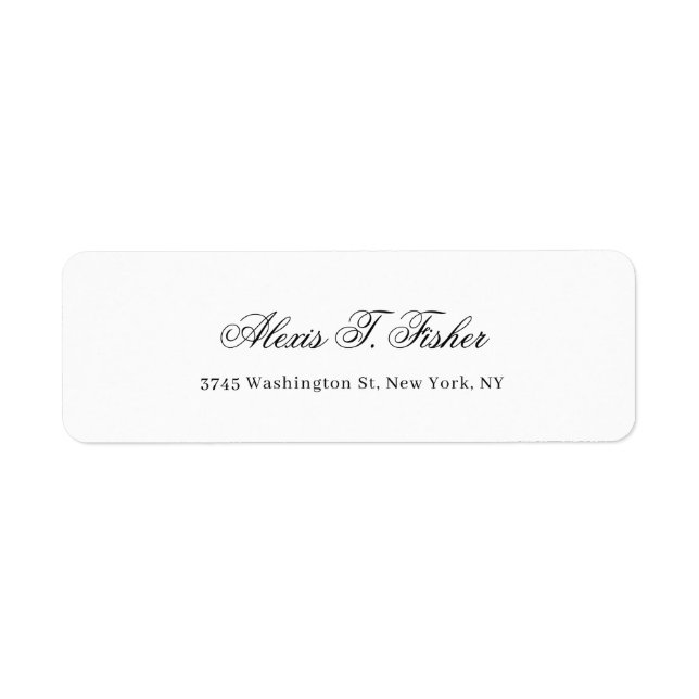 Classical Handwriting Plain Simple White Label (Front)