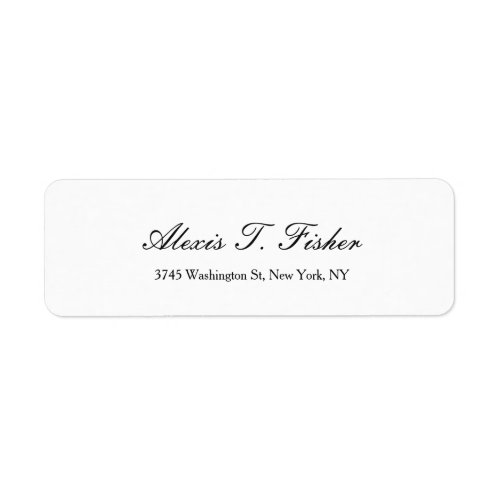 Classical Handwriting Plain Simple White Label