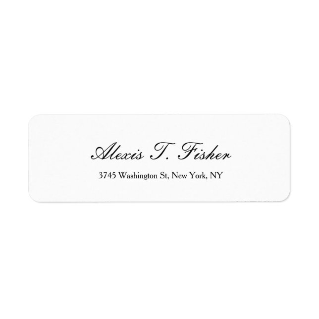 Classical Handwriting Plain Simple White Label (Front)