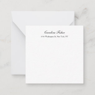 Classical Handwriting Plain Simple White Note Card