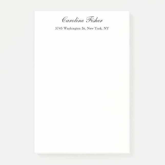 Classical Handwriting Plain Simple White Post-it Notes (Front)