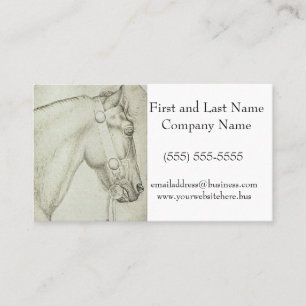 Classical Horse Head – Renaissance Pencil Drawing Business Card