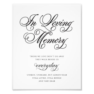 Classical In Loving Memory Sign