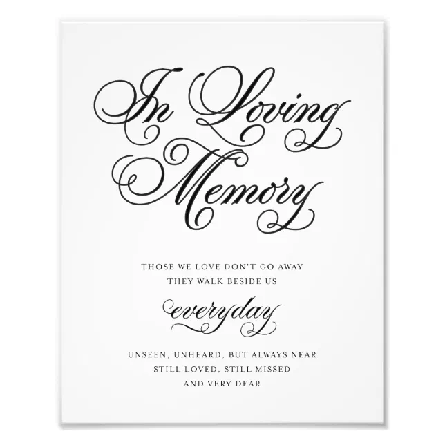 Classical | In Loving Memory Sign | Zazzle