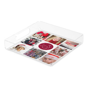 Classical Joy Photo Collage Holiday Acrylic Tray