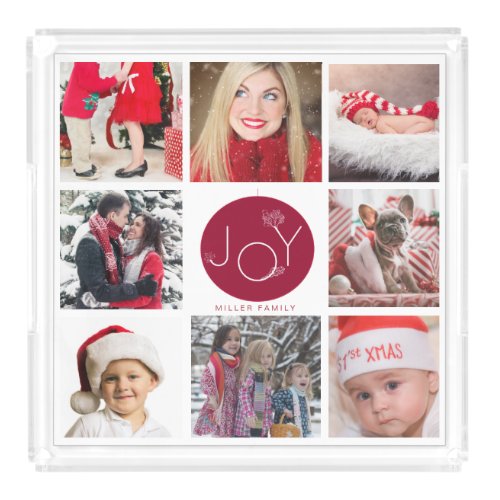 Classical Joy Photo Collage Holiday Acrylic Tray