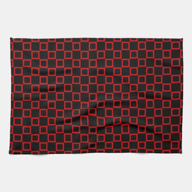 Classical Kitchen towel with red Abstract Design (Horizontal)