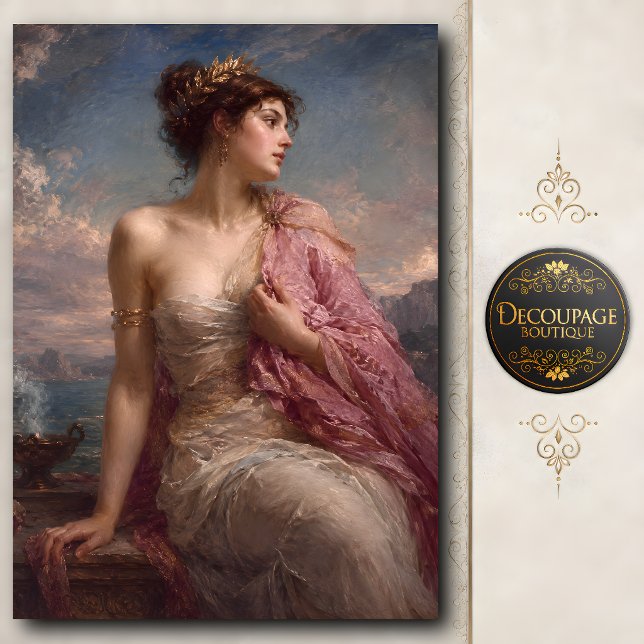 Classical Lady in Rose Silk Shawl Tissue Paper (Classical Lady in Rose Silk Shawl Tissue Paper)