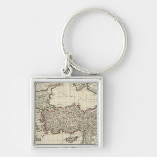 Classical Map of Rome Keychain