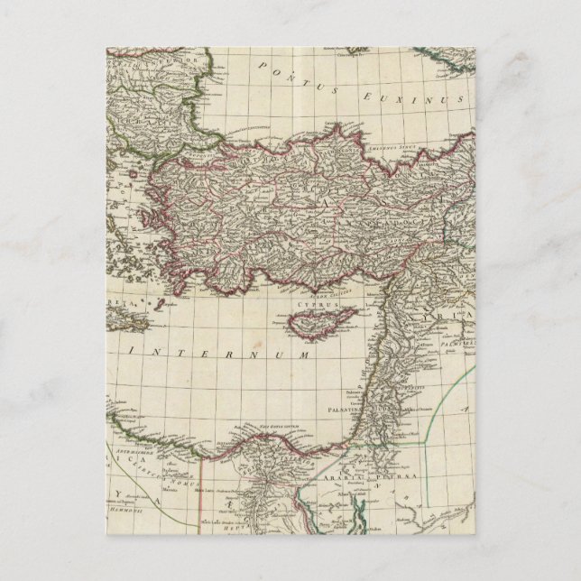 Classical Map of Rome Postcard (Front)