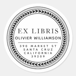 Classical Masculine Frame Ex Libris Bookplate
