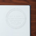 Classical Masculine Frame Ex Libris Bookplate Embosser<br><div class="desc">This Classical Masculine Frame Ex Libris Bookplate embosser will add a touch of class to your favourite library additions and provide a return address for their safekeeping. In a combination of Classical serif and modern sans serif typography, this clean, clear design will protect your valued editions for years to come....</div>