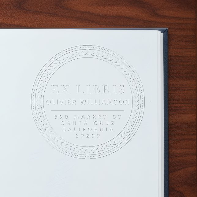 Classical Masculine Frame Ex Libris Bookplate Embosser (Creator Uploaded)