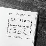 Classical Masculine Frame Ex Libris Bookplate Self-inking Stamp<br><div class="desc">This Classical Masculine Frame Ex Libris Bookplate stamp will add a touch of class to your favorite library additions and provide a return address for their safekeeping. In a combination of classical serif and modern sans serif typography, this clean, clear design will protect your valued editions for years to come....</div>