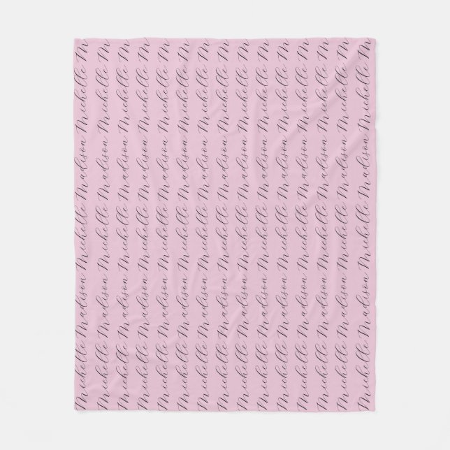 Classical Minimalist Name Handwriting Fleece Blanket (Front)