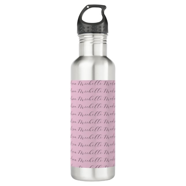 Classical Minimalist Name Handwriting Stainless Steel Water Bottle (Front)