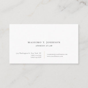 Classical Minimalist Plain Attorney at Law Lawyer Business Card