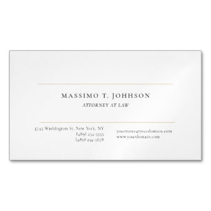 Classical Minimalist Plain Attorney at Law Lawyer Business Card Magnet