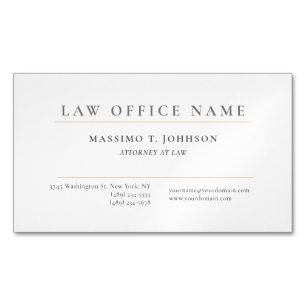 Classical Minimalist Plain Attorney at Law Lawyer Business Card Magnet