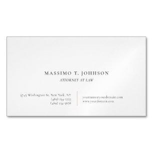 Classical Minimalist Plain Attorney at Law Lawyer Business Card Magnet