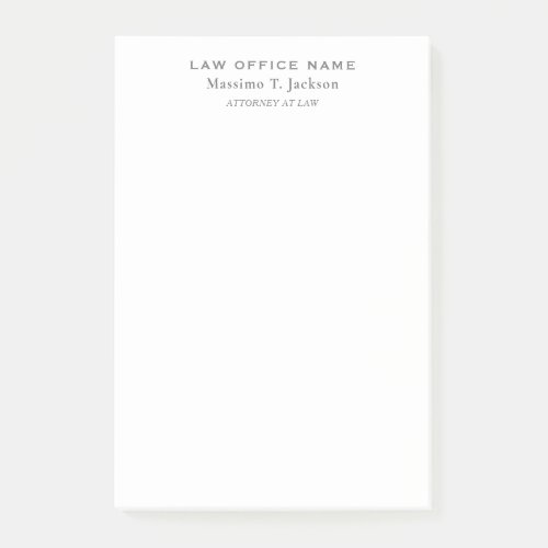 Classical Minimalist Plain Simple Black White Post-it Notes