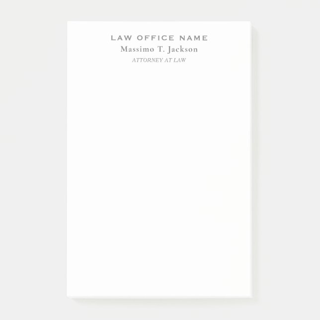 Classical Minimalist Plain Simple Black White Post-it Notes (Front)