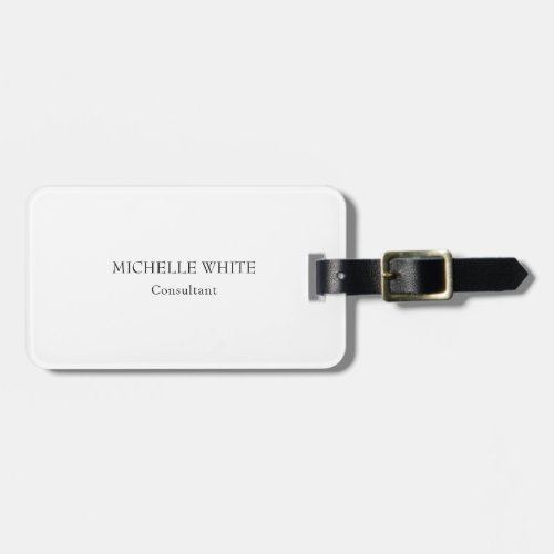 Classical Minimalist Professional Black White Luggage Tag
