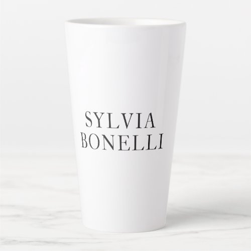 Classical Minimalist Professional Plain Add Name Latte Mug