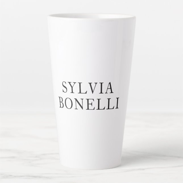 Classical Minimalist Professional Plain Add Name Latte Mug (Front)