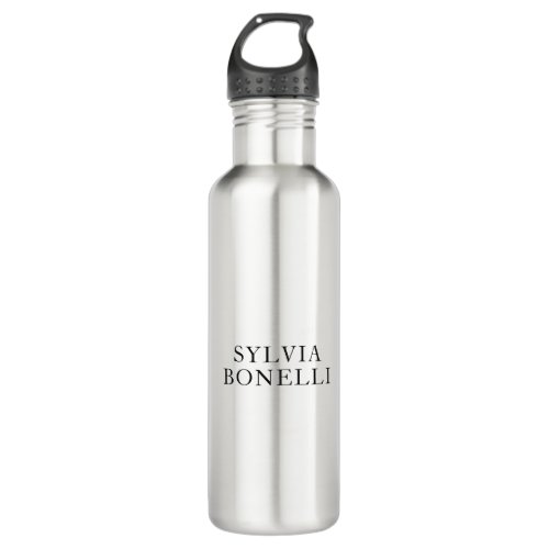 Classical Minimalist Professional Plain Add Name Stainless Steel Water Bottle