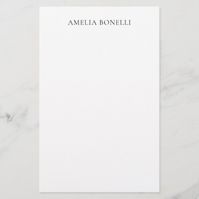 Classical Minimalist Professional Plain Add Name Stationery (Front)