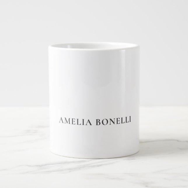 Classical Minimalist Professional Plain Giant Coffee Mug (Front)