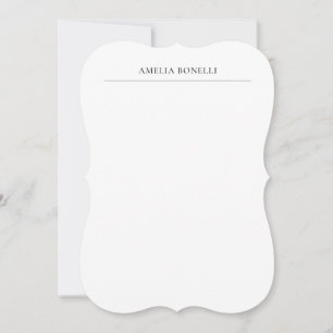 Classical Minimalist Professional Plain Note Card