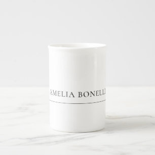 Classical Minimalist Professional Plain Own Name Bone China Mug